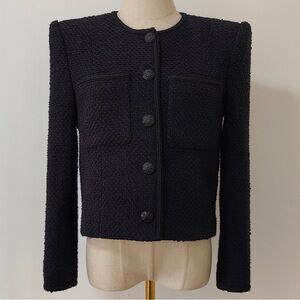Veronica Beard Lars Metallic Cotton Blend Tweed Jacket, Sz 2